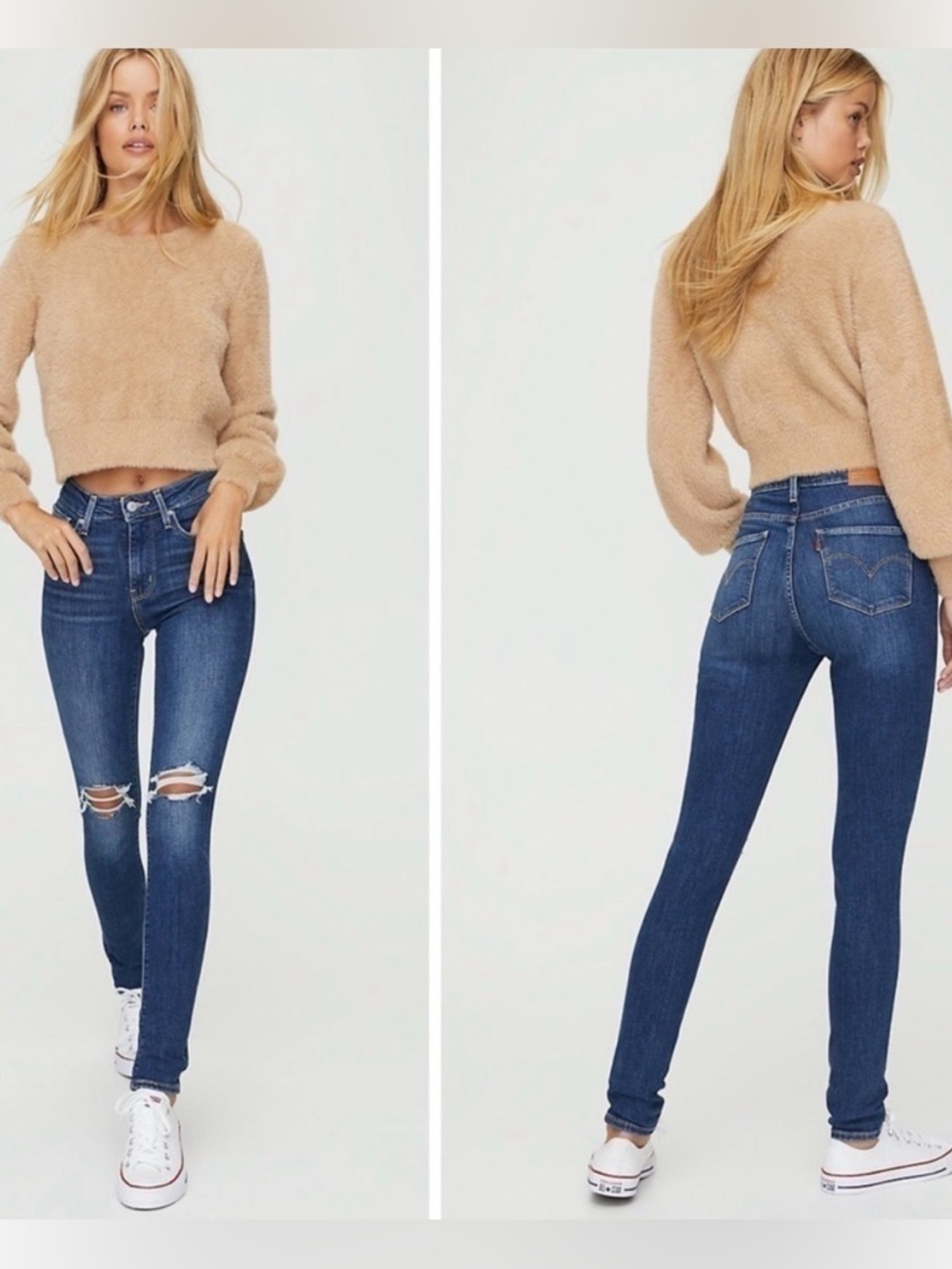 LEVI’S 721 High-Rise Distressed Skinny Jeans-Like New